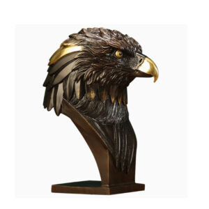 escultura decorativa de Águila en resina con acabado metálico dorado y bronce – figura elegante para hogar u oficina – estilo premium
